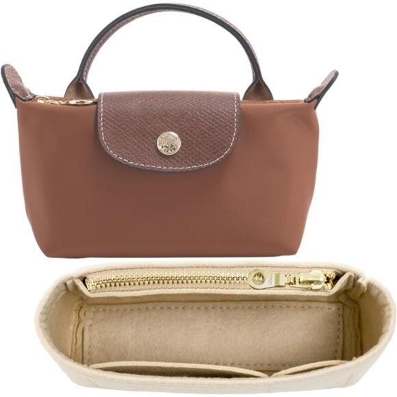 Mini Tote Bag Organizer Insert Felt Purse Liner with Compartments for Small Bags - Picture 3 of 7